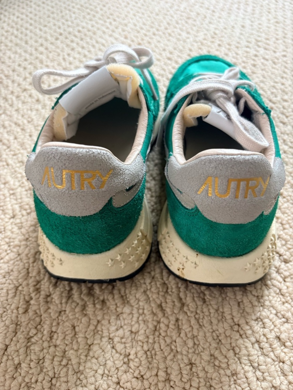 Autry Women’s Green Suede & Nylon Retro Runner Sneakers - Picture 5 of 6